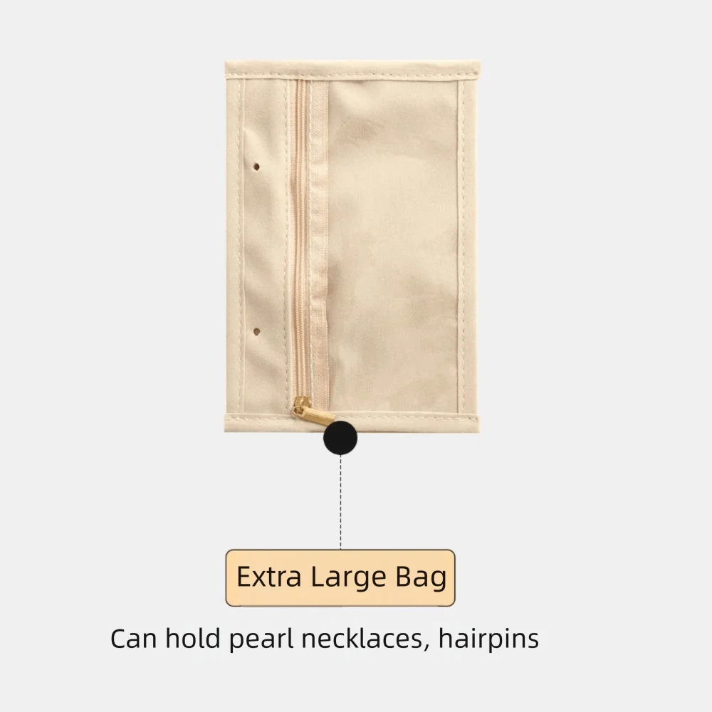Earrings Necklace Velvet Jewelry Packing Bag Bracelet Rings Transparent Jewelry Storage Case Multi-pockets Zipper