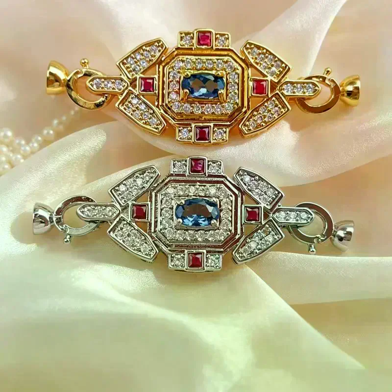 Copper-Plated High-End Light Luxury Gem Pearl Extension Buckle Sweater Chain DIY Jewelry Making Accessory Materials