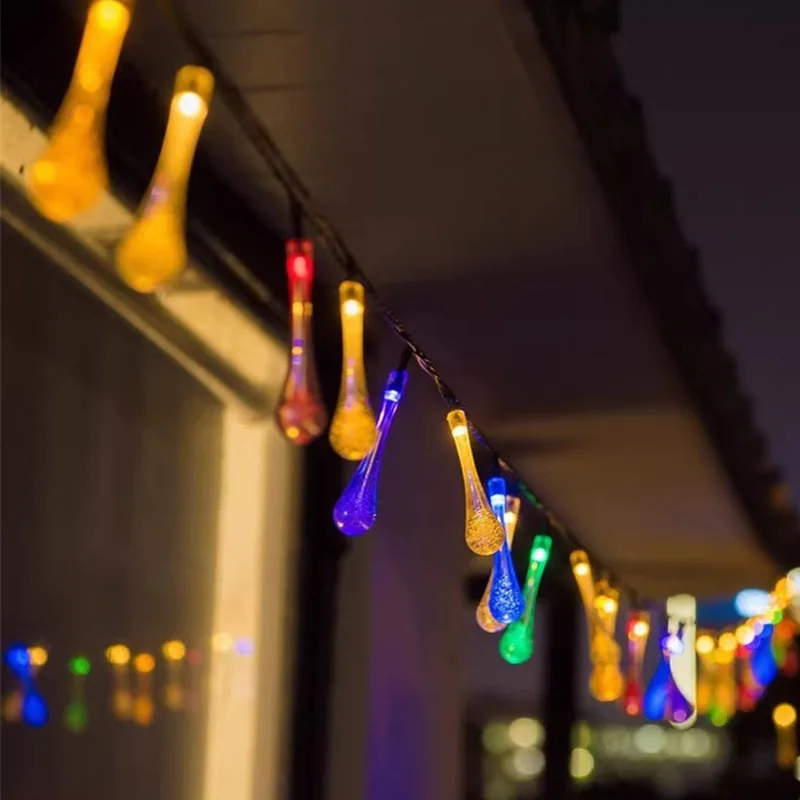 LED الجنية Waterdrop كرة فقاعات ضوء سلسلة الصيف حديقة في الهواء الطلق التخييم حفل زفاف اكليل جارلاند عطلة غرفة الديكور