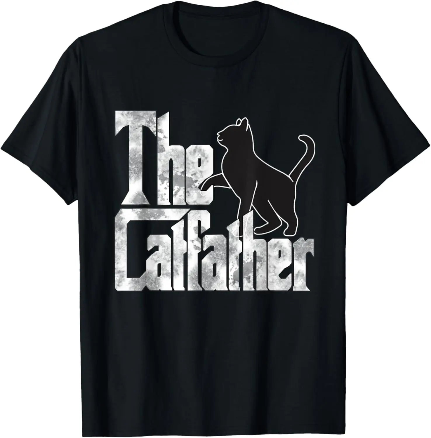 The Catfather Black Cat Father Mafia Whiskers Male Daddy T-Shirt