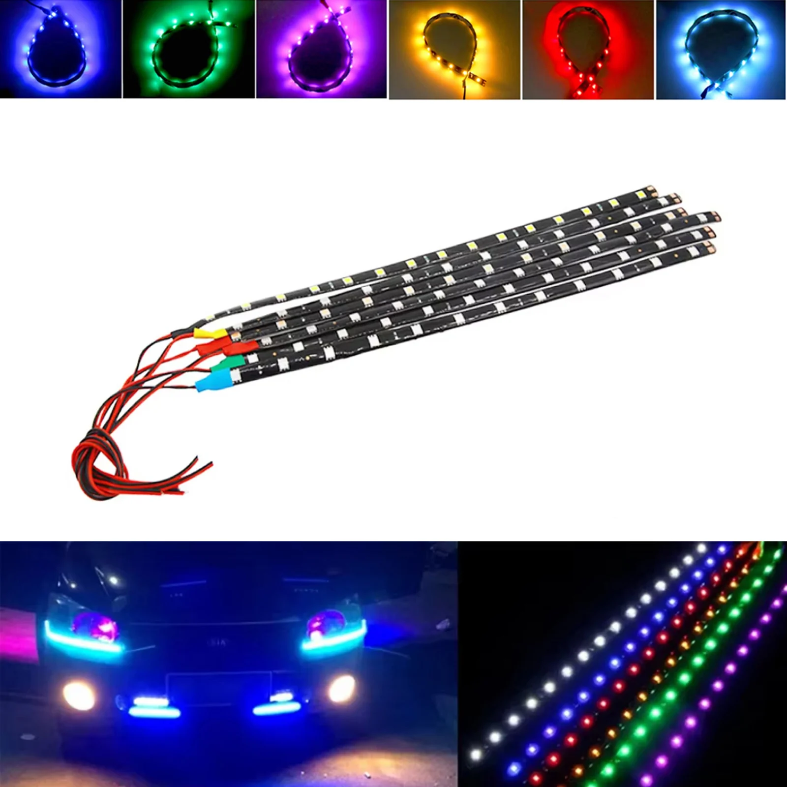30cm Led Strip Light Lamp 12V Lights Red Flexible Outdoor Waterproof 2835SMD Soft Neon Night Club Table Car Drl Decoration