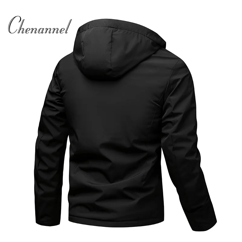 

Men's mid-length hooded jacket for spring autumn and winter is a versatile casual sporty loose windproof and windproof jackt