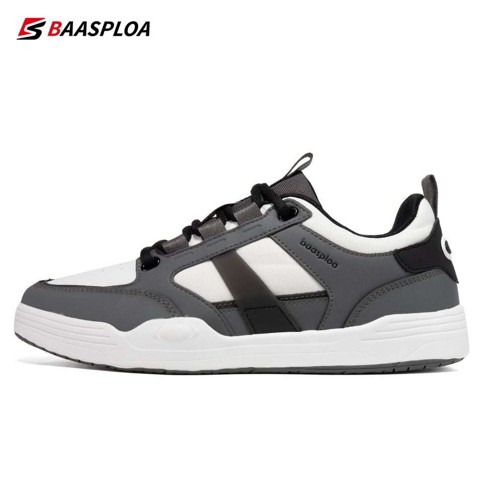 Baasploa Leather Skateboard Shoes New Men Sneaker Lightweight Waterproof Shoes Male Casual Comfortable Walking Shoes Free Shipp