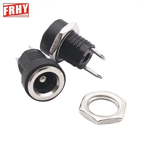 10 Pack DC022 B Power Jack Panel Mount Connector DC 5.5mm x 2.1 DC 5.5mm x2.5mm Female Solder Type Power Jack Socket
