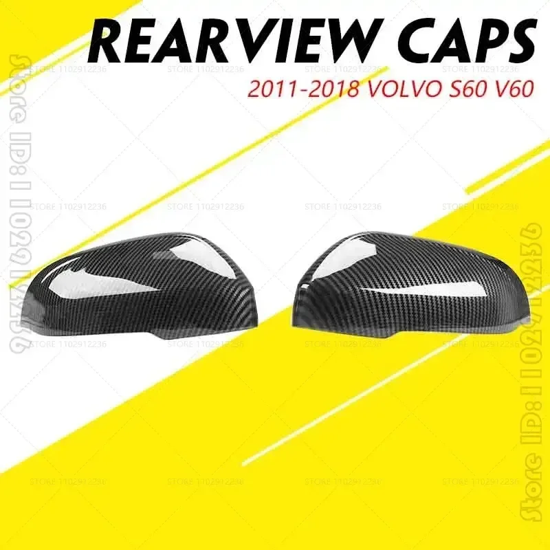 Dla 2011-2018 VOLVO S60 Cross Country Inscription V60 Cross Country Carbon Side Mirror Cover Rearview Caps 31402628 31402636