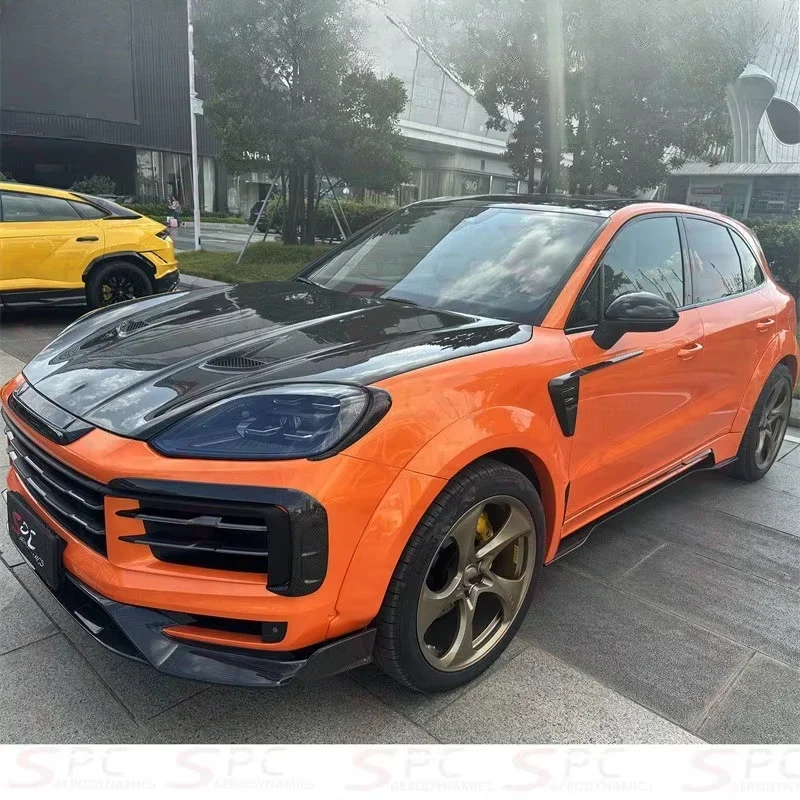 SPC MS Style Dry Carbon Fiber Body Kit For Porsche Cayenne 2024+ Prepreg Carbon Fiber Wind Spoiler Kit For All New Cayenne