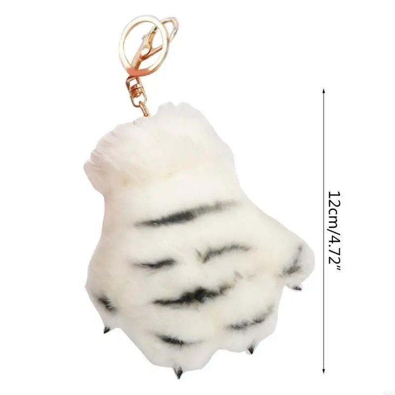 95AE Paw Keychain Paw Keyring Plush Keychain Stuffed Keychain Bag Pendant