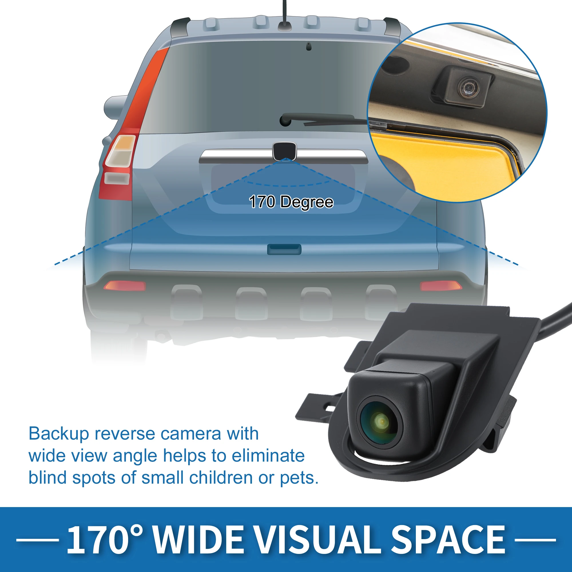 UXCELL Rear View Camera For Honda Accord 2-Door EX EX-L 2013-2017 Park Assist Backup Reverse No.39530-T3L-A01/590-168/PAC557