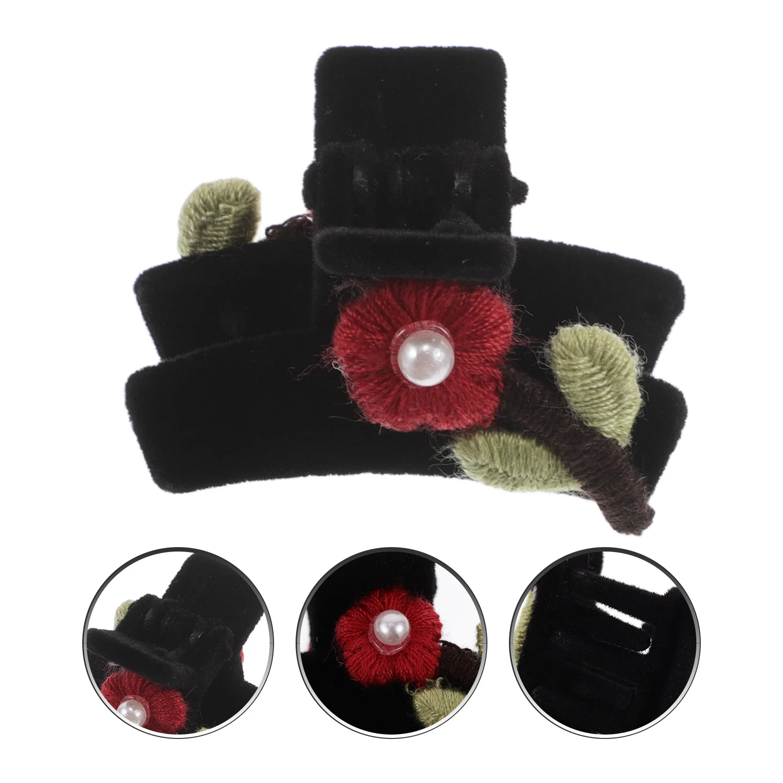 

Винтажная заколка для волос с цветочной вышивкой, заколка для волос в стиле ретро с цветком, зажим для боковой челки, элегантное украшение для волос для женщин и девочек