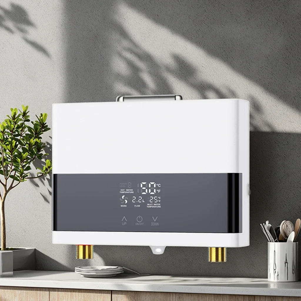 Small Instant Water Heater, Quick Heat Constant Temperature Heater for Kitchen & Bathroom Shower