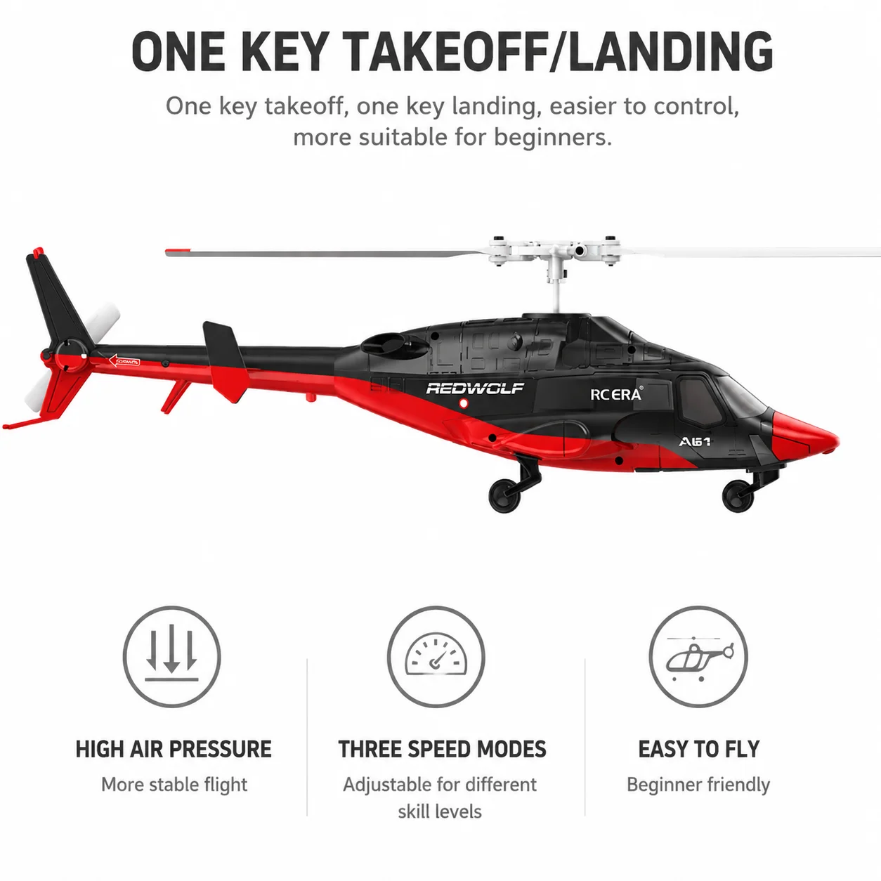 RHSKY 2026 New A61 RC Helicopter Mini Airwolf 4CH Altitude Hold Scale Model Aircraft Realistic Toy