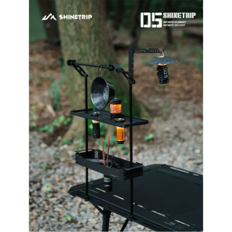 Detachable IGT Camping Table Double Layer Hanging Shelf Tactical Modular Expansion Storage Rack Multifunctional Outdoor Picnic
