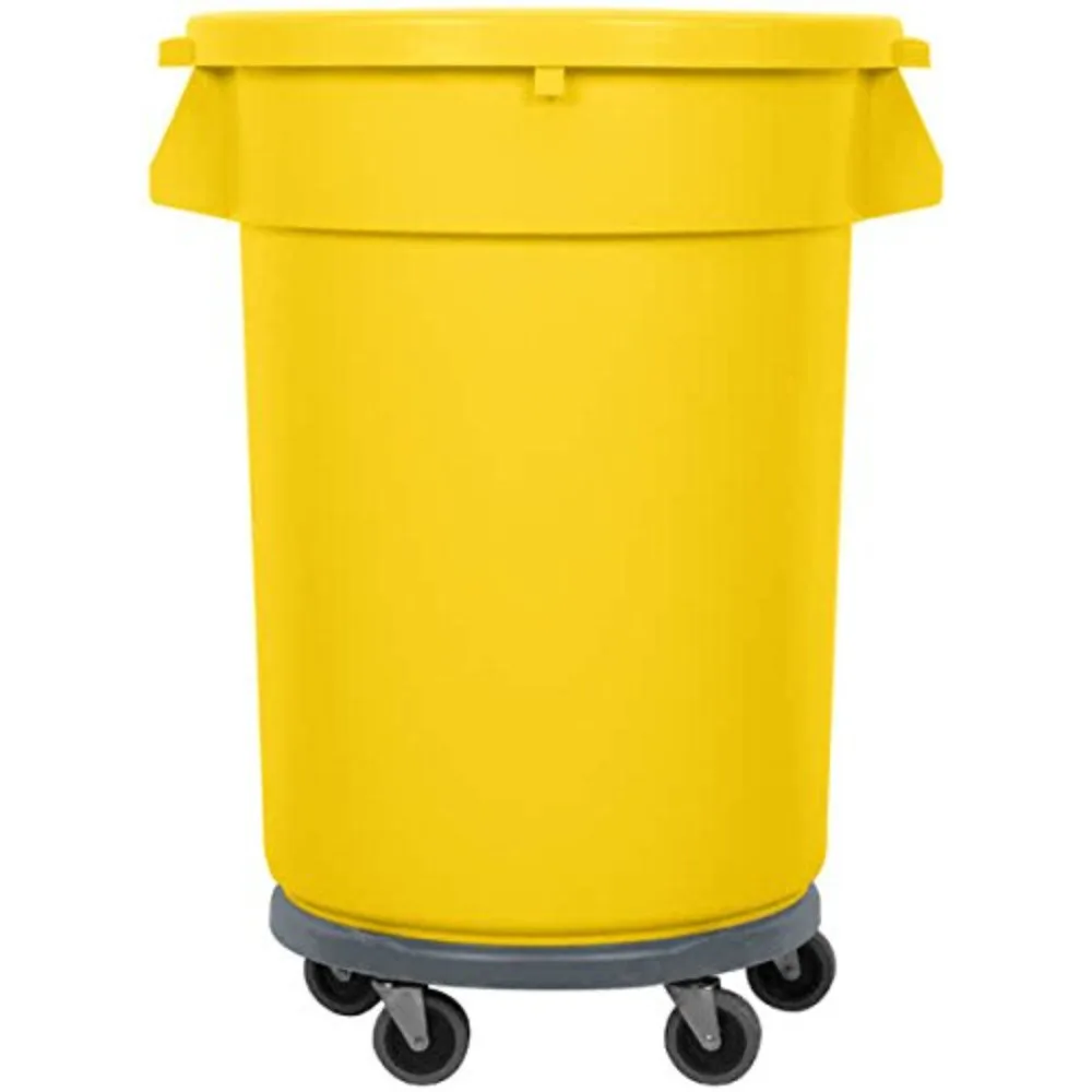 

Tabletop King 32-Gallon Yellow Waste Bin with Lid and Dolly Set