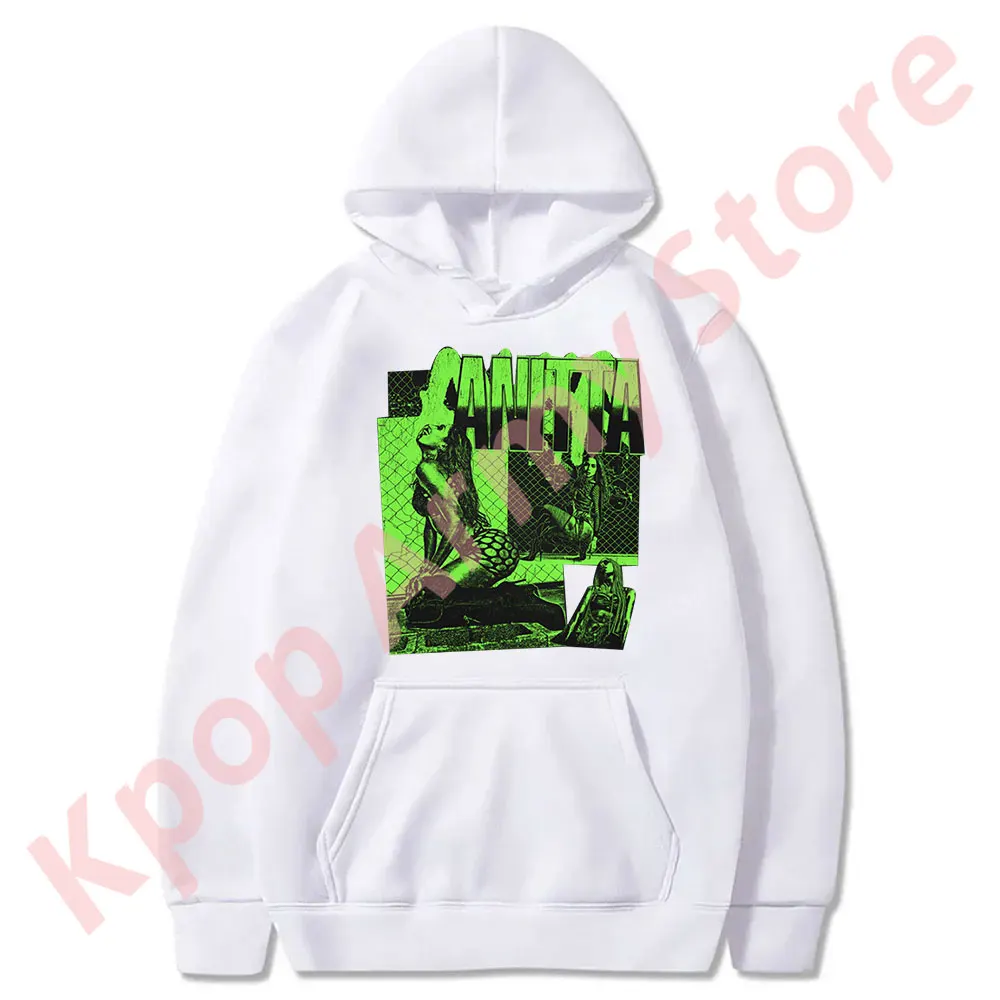 Anitta Green Collage Hoodies Funk Generation Tour Merch Streetwear Cospaly Women Men Fashion Casual Sweatshirts