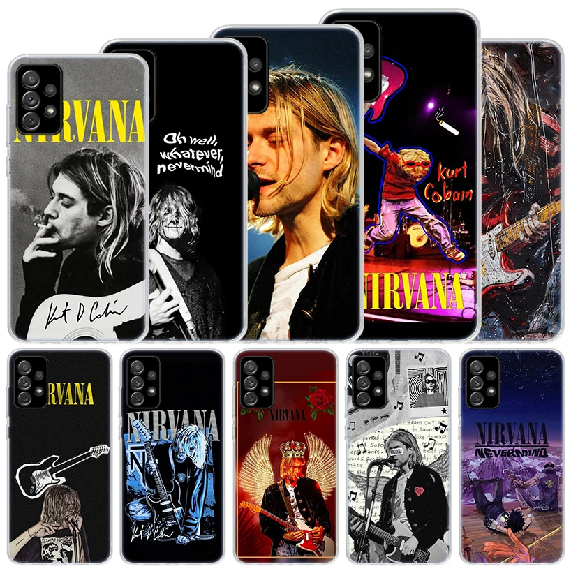 Retro Singer Kurt Cobain Soft Case For Samsung Galaxy A17 A16 A26 A36 A56 A15 A14 A13 A55 A54 A53 Phone Cover A25 A35 A24 A34 A2