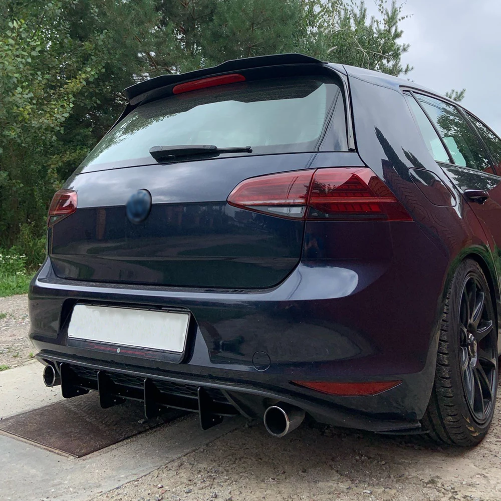 Auto zadní hojnost difusor zadní strana splitters ploutve spoiler lippe pro VW Volkswagen golf 7 VII MK7 GTI 2013-2016 leskle černá ABS