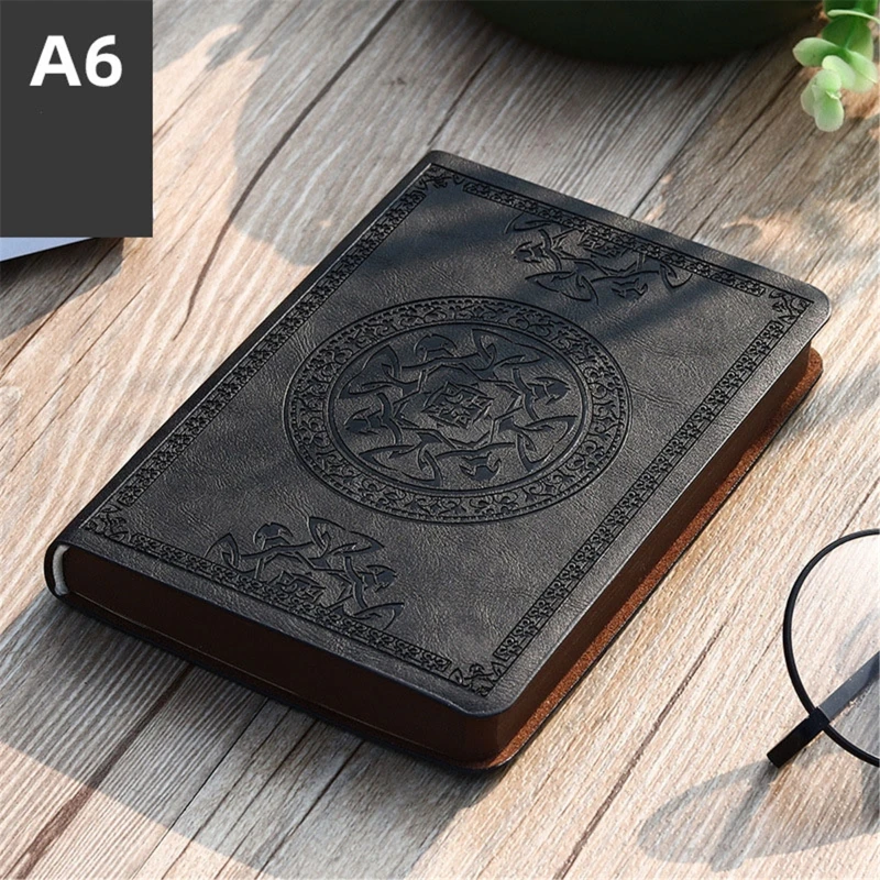 Vintage Notebook Leather Journal Notepad Personal Diary Thicken Sketchbook Lined Papers for Students Teachers Journaling