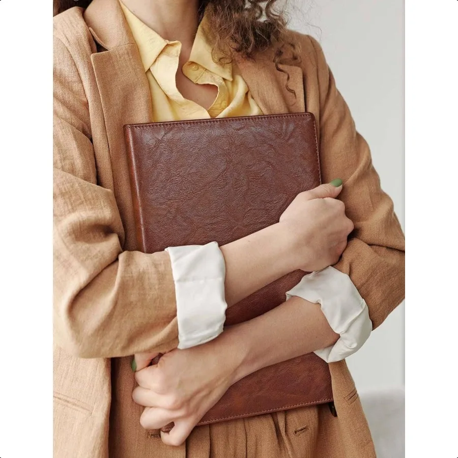 Padfolio Portfolio Folder Faux Leather Interview Resume Folder with Document Organizer Busin Card Holder LetterSized Notepad Le