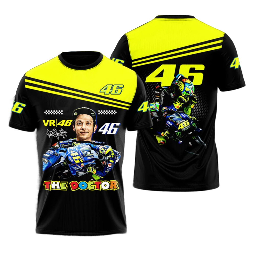 Latest Hot Selling 46 Motorcycle Racing Player Rosie 3D Printed GP Racing Fan T-shirt for Daily Casual Comfort Top