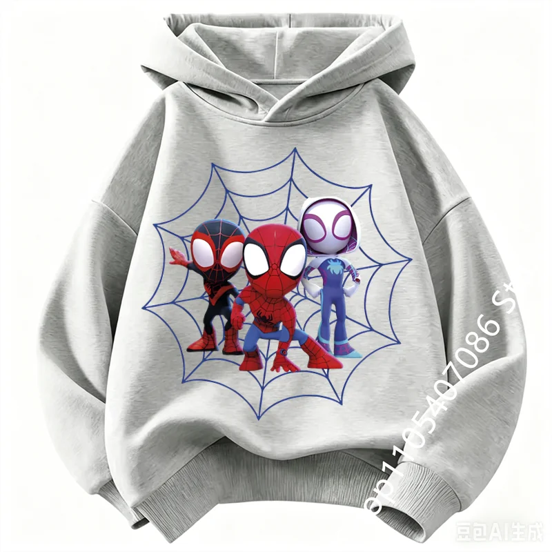 Cool Cartoon Spider Hoodie for Boys, Kids Long Sleeve Pullover Sweatshirt, Soft Fabric for Daily Wear & Birthday Gift