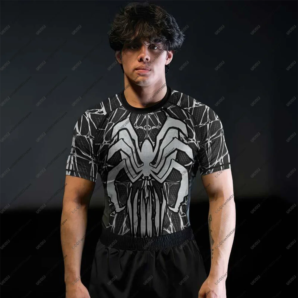 

Men Kids Children Girls Top v-Venom Rash Guard Male Yoga Jiu-jitsu Gym Fitness T Shirt Gift Y2k Casual Sports Tee S-Spider Man