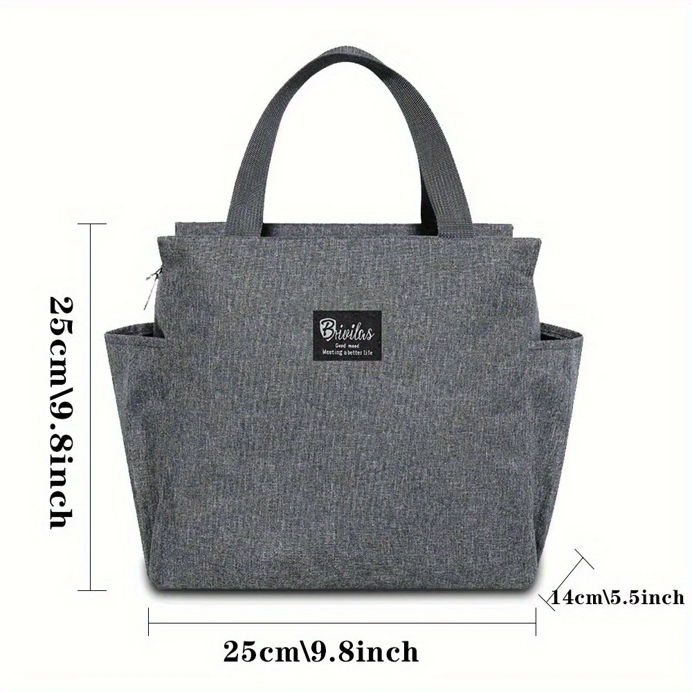 Daily Use Canvas Insulated Lunch Bag Walls Pattern Storage Tote Bag Comfortable Handle for Food Transport