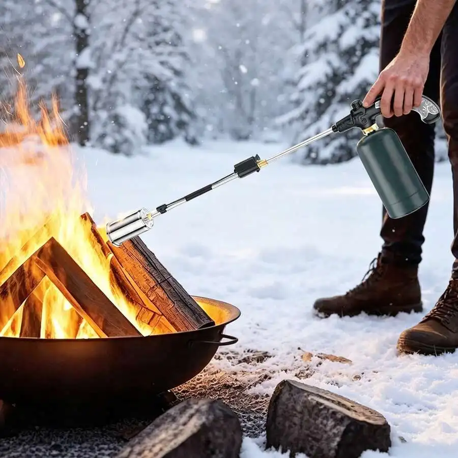 Versatile Heavy Duty Propane Flame Torch Anti-Slip Ergonomic Grip Space Saving Split Connection Multi-Scenario Outdoor Garden Fa