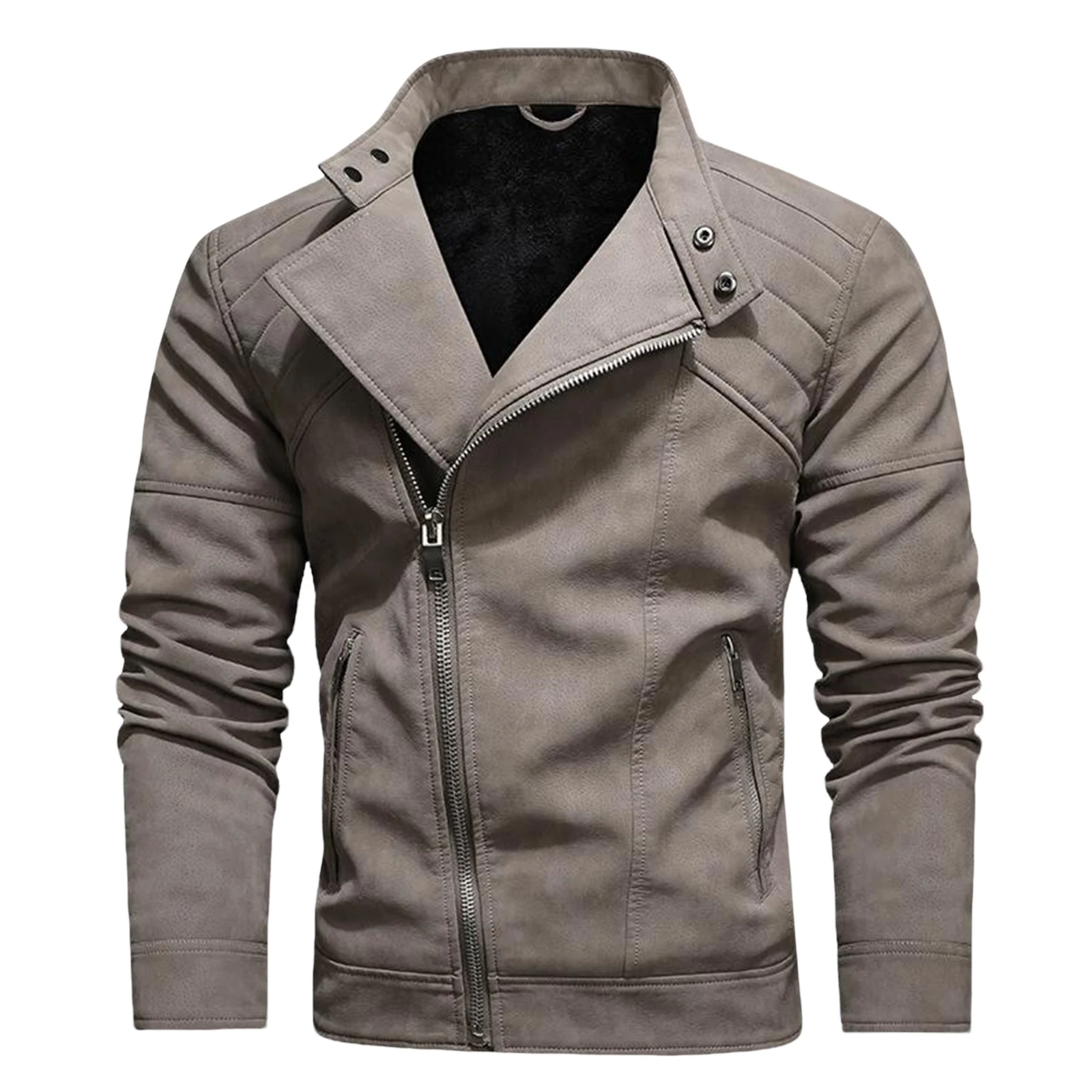 2025 سترة جلدية أنيقة الرجال ا - مراجعة Leather Motorcycle Jacket Biker وسعره