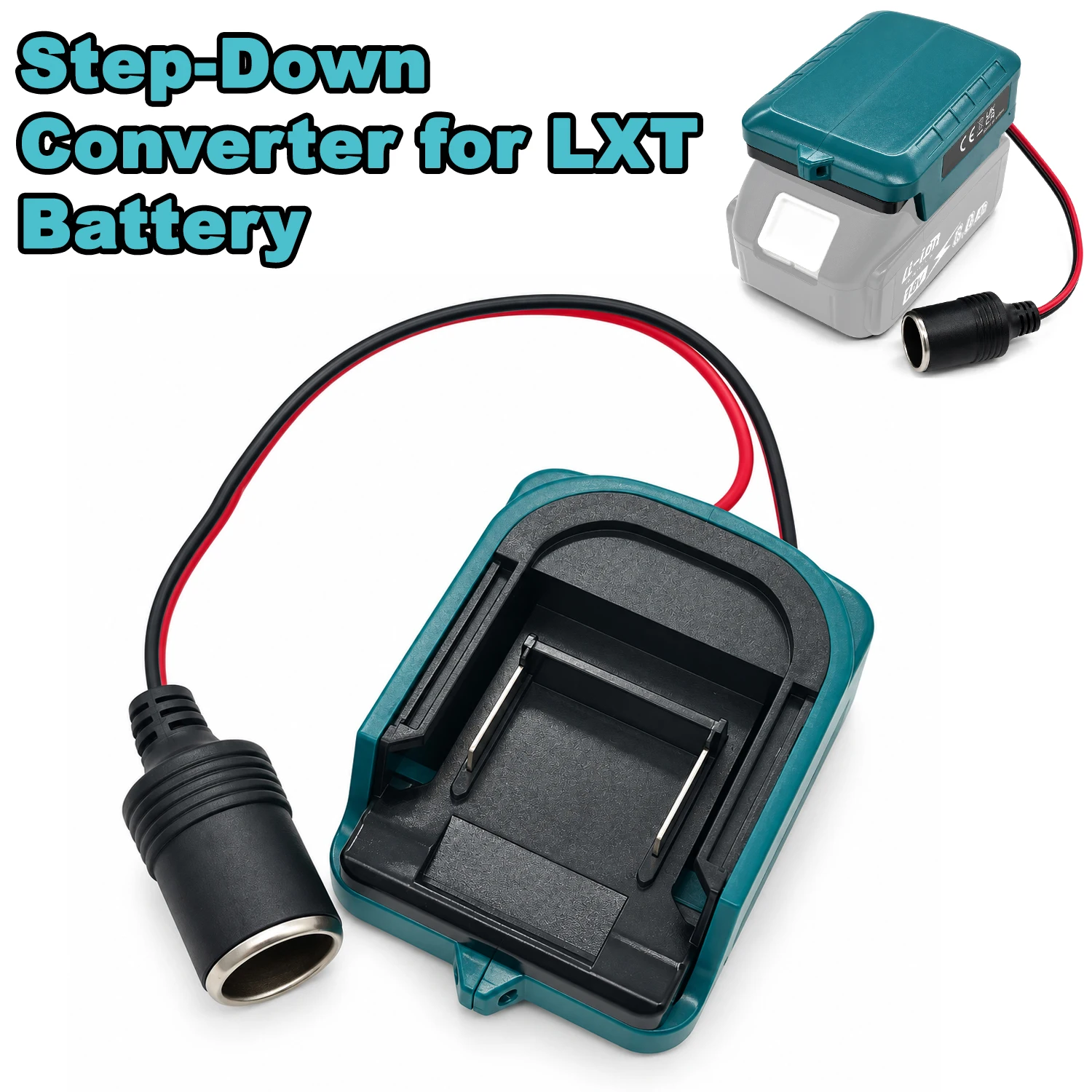 Portable 12 V Accessory Adapter Car Socket,Battery Converter for DW/Makita/Ryobi/Milwaukee 18 V 20 V Li-ion Battery