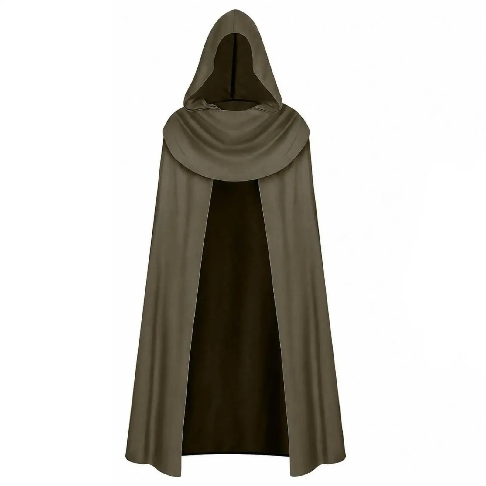 Comfortable Polyester Role Play Cape for Women Black Hooded Cloak Long Cape for Cosplay Stage Performance Dress Up