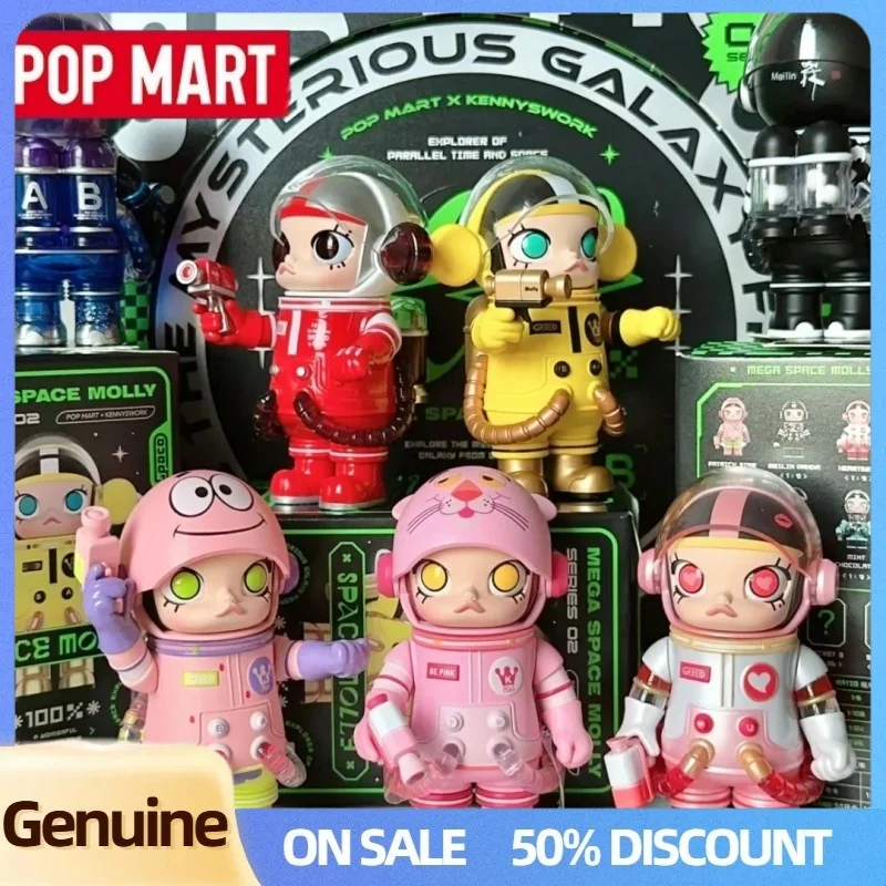 حقيقي POPMART ميجا سبيس مولي 100% V2 سلسلة 02-B صندوق أعمى لطيف عمل الشكل لعبة صندوق غامض سطح المكتب ديكور حلية الهدايا