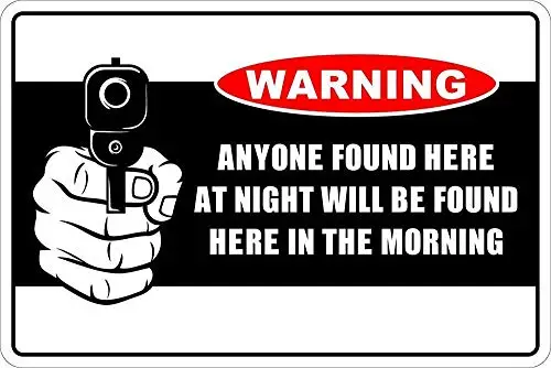 Warning Anyone Found Here at Night Wall Poster Tin Sign Vintage BBQ Restaurant Dinner Room Cafe Shop Decor