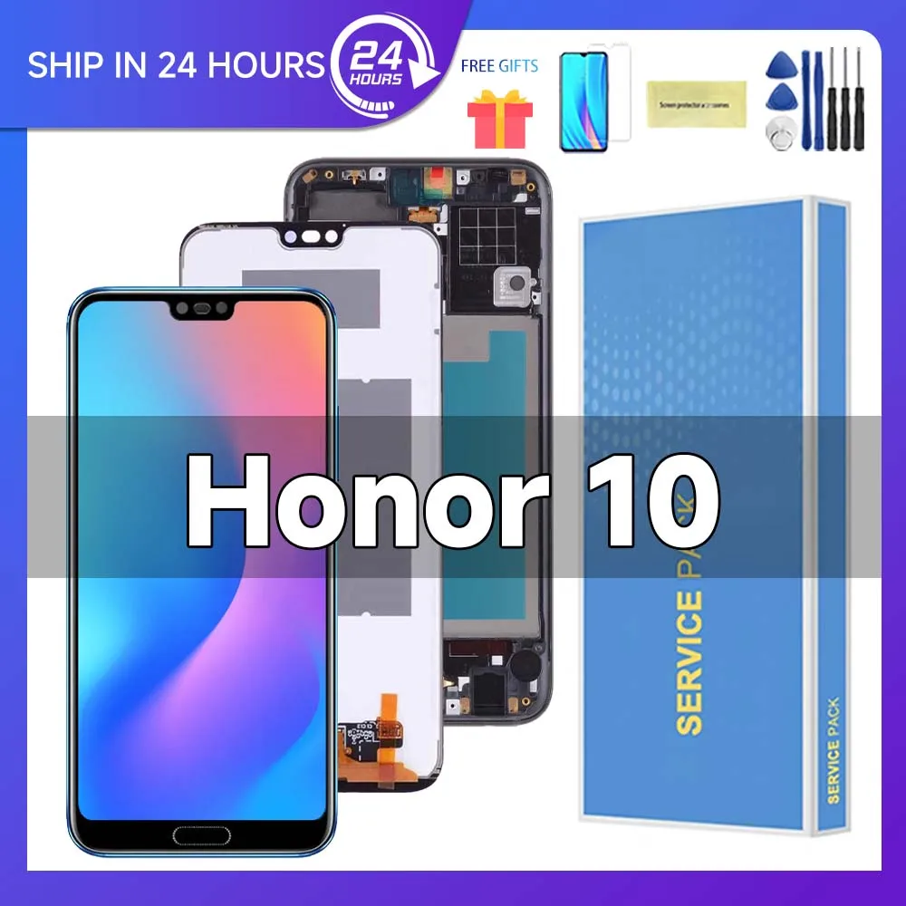 For HUAWEI Honor 10 5.84\'\'For Honor10 COL-AL10 With Fingerprint LCD Display Touch Screen Digitizer Assembly Replacement