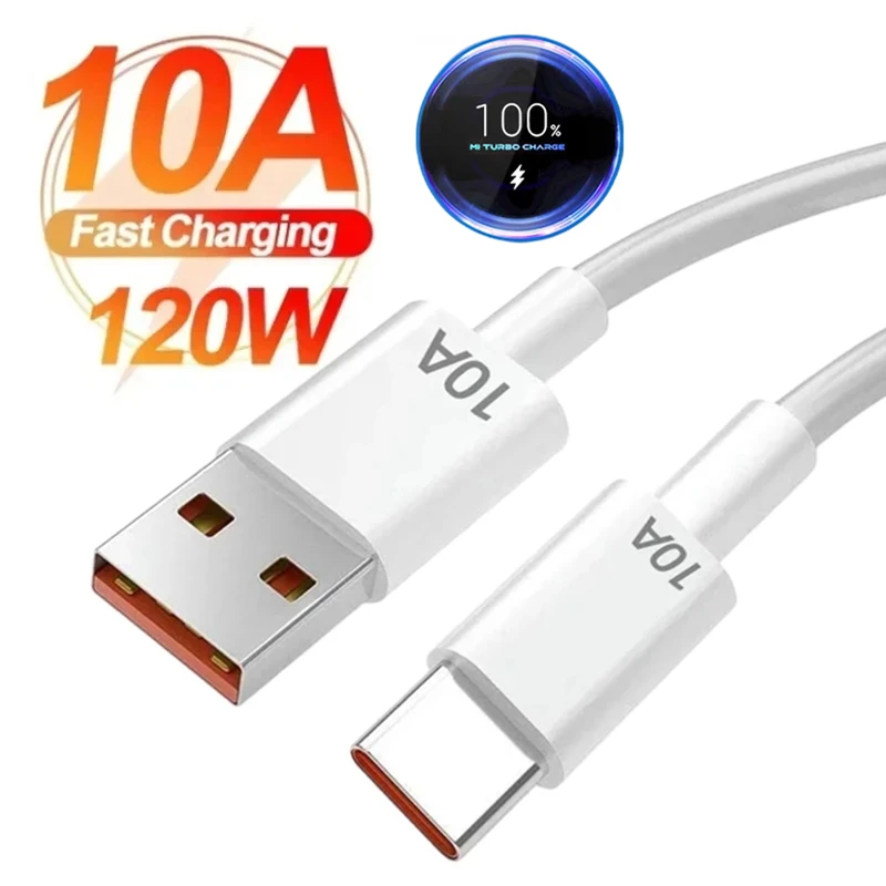 10A 120W Type C USB Super Quick Charge Cable For Huawei Mate 60 Nova 9 Xiaomi 13 Honor Redmi POCO OPPO Realme Fast Charging Cord