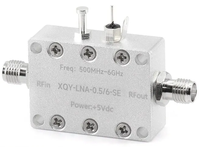 

XINQY LNA Low Noise Amplifier 0.5-6 G Linear Front High Gain SMA Female 23dB 5/12V