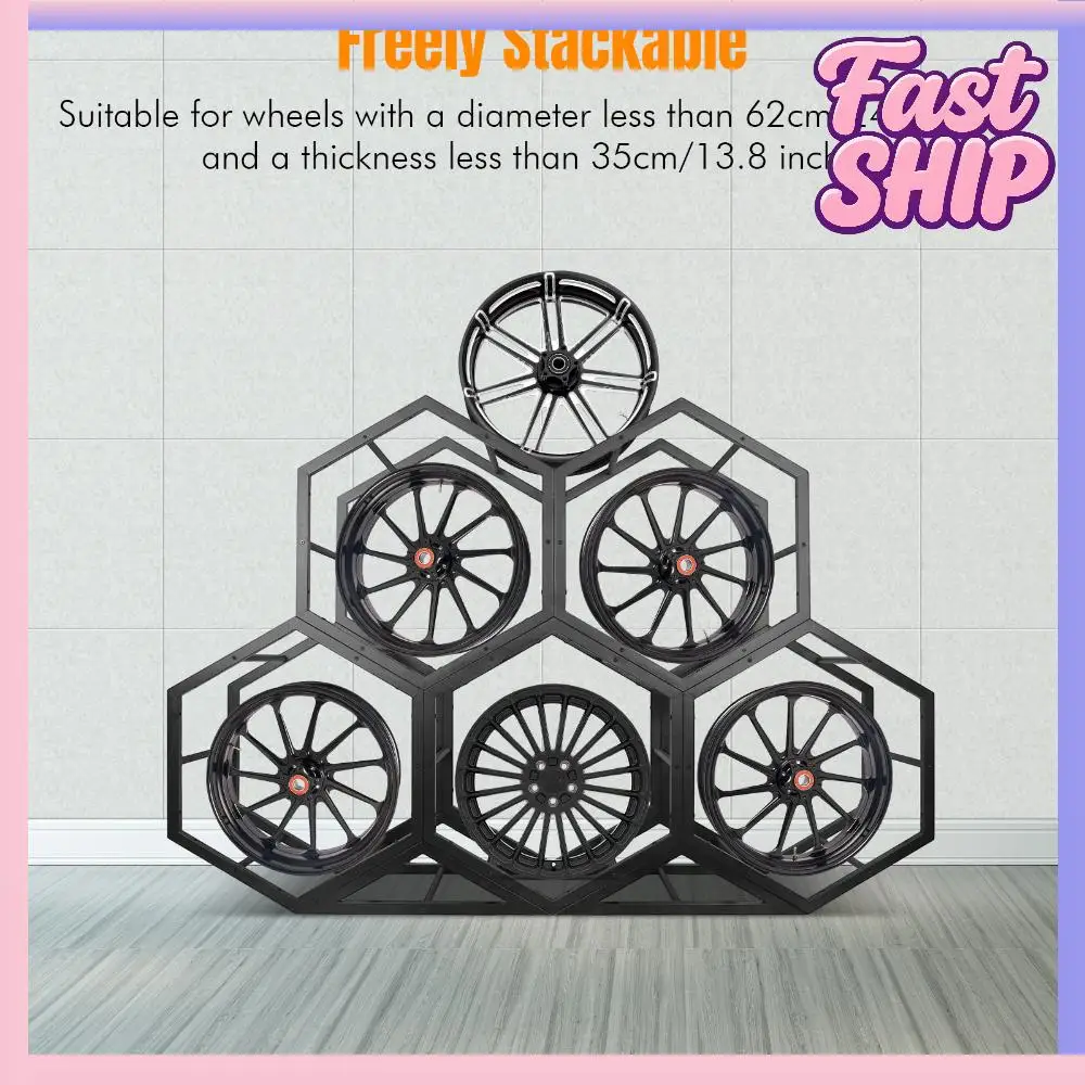 

Steel Spare Tyre Organizer Stackable Creative Tire Organizer Wear Resist for Car Tuning Shop/Garage Organizer