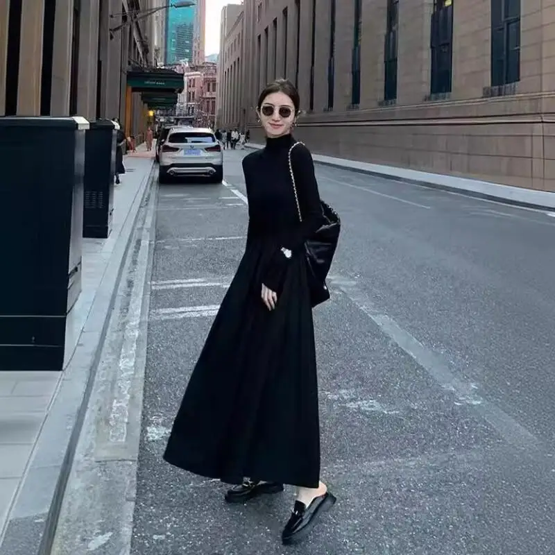 

Kawaii модные топы для девочек, студенческие повседневные женские сексуальные платья с длинными рукавами, одежда, элегантный стиль, женская весенняя одежда с высоким воротом