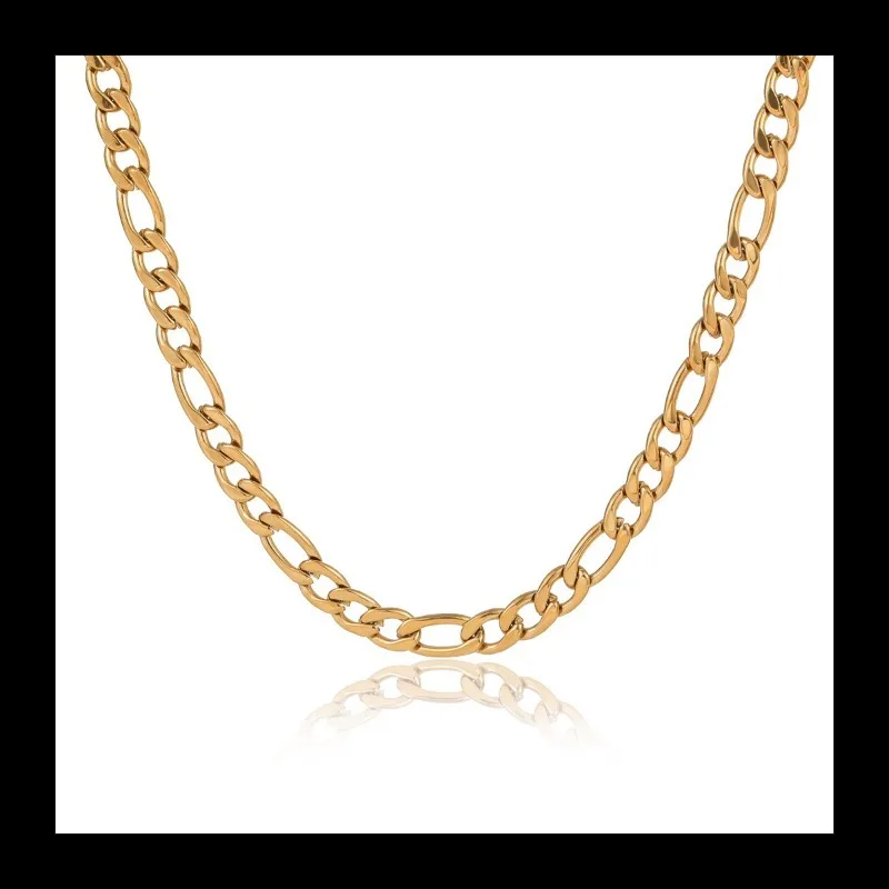 Ins Style Classic Fashion قلادة سلسلة راقية بسيطة ومتعددة الاستخدامات مطلية بالذهب عيار 18 قيراط