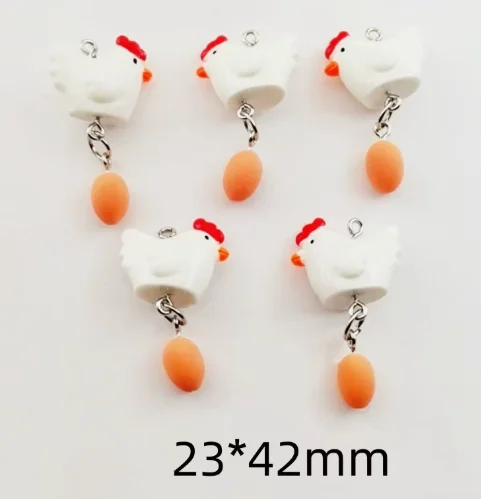 10 Pcs resin Chicken and Egg Charm Pendant For Jewelry DIY Bracelet Earrings Decorative Material Accessories
