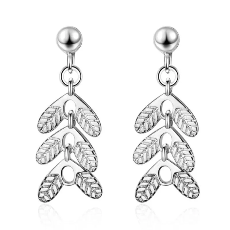 

Новый темперамент, изысканная креативная атмосфера, ювелирные изделия из стерлингового серебра 925 пробы, длинные листья, два цвета, женские серьги-гвоздики XZE121