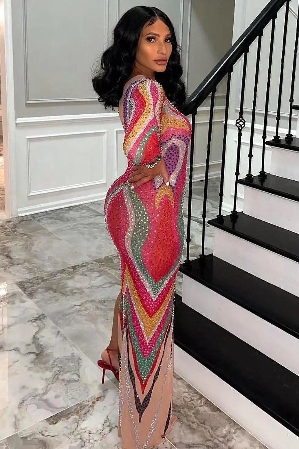 فستان إيما ديامانتي متعدد الألوان