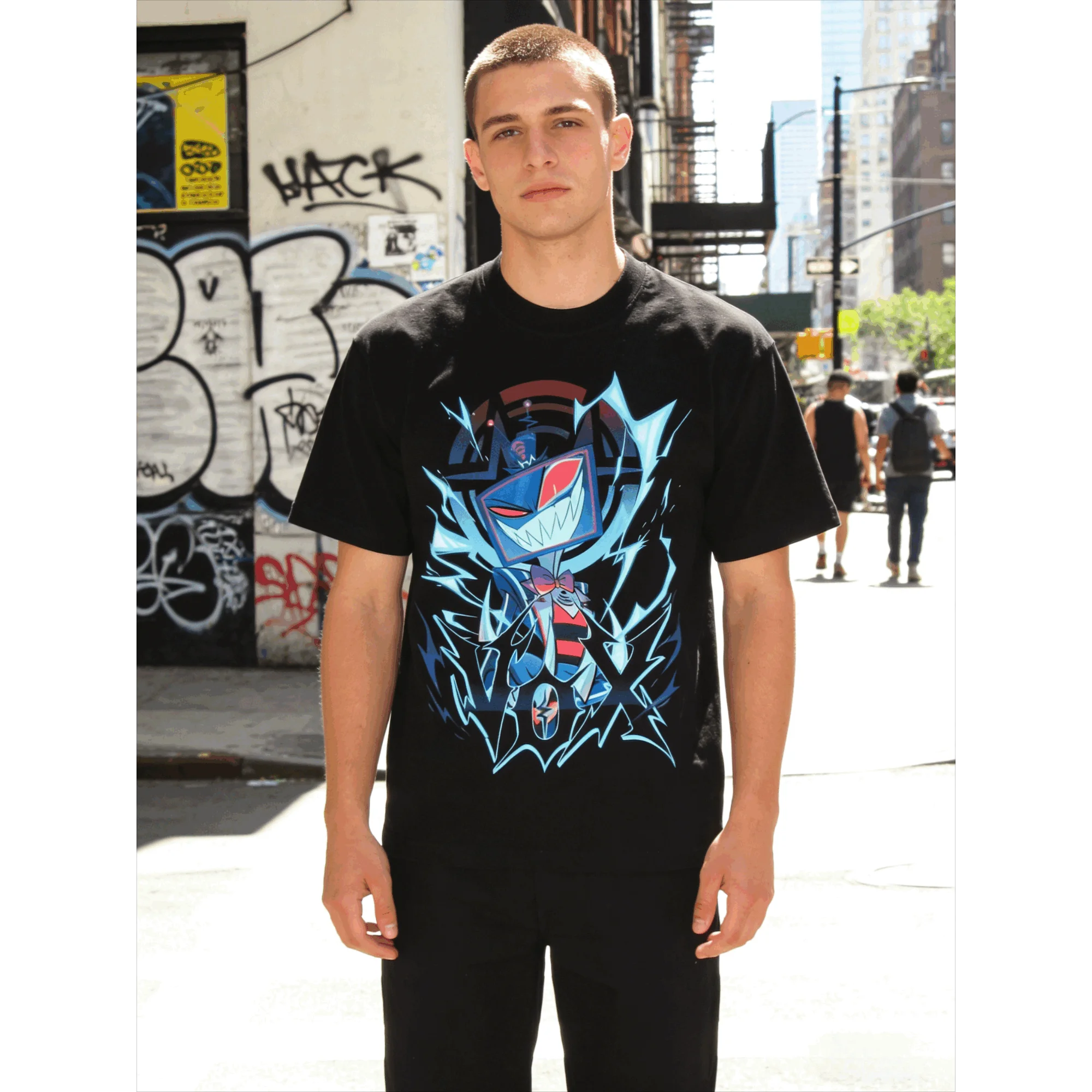 

Hazbin Hotel Vox Solo Metal T-Shirt Can Be Worn By Both Men and Women with Pure Cotton Fashionable Short-sleeved Shirts