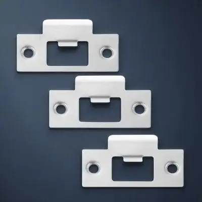 

3pcs Stainless Steel Reinforcement Plates Front Door Strike Garage Deadbolt Cover Plate Durable Metal Door Safety Plate Latch