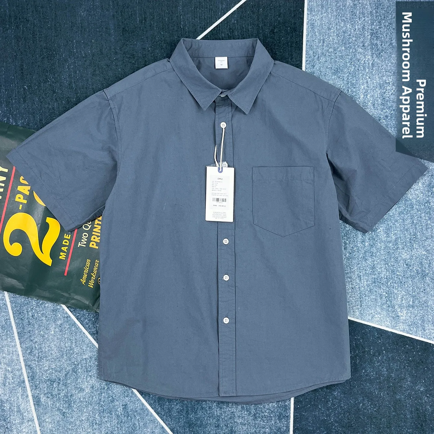 Japanese Style Men's Short Sleeve Shirt Casual Loose Fit Breathable Thin Summer Business Commute Fashionable Cotton Pure Color