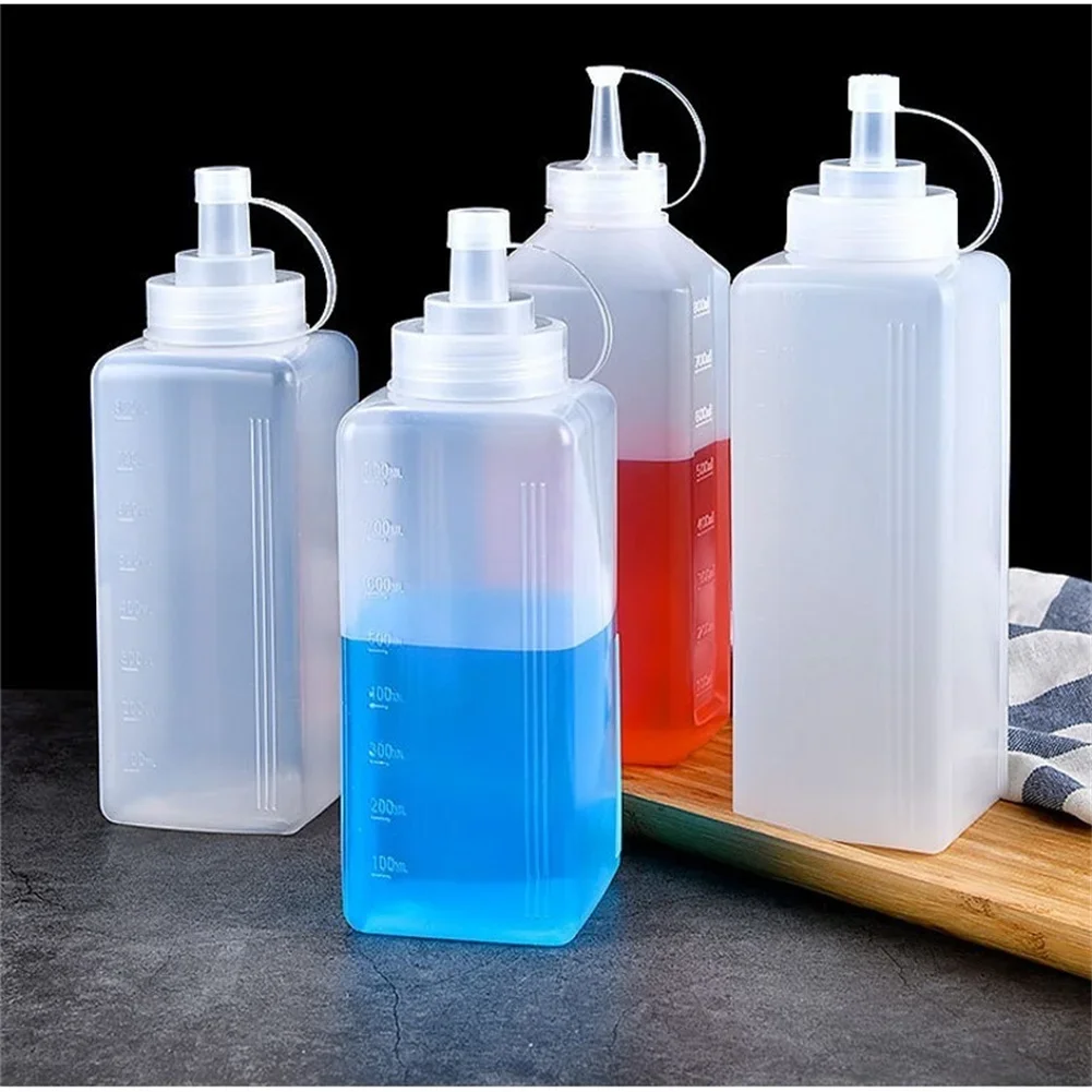 

Squeeze Condiment Bottles 800 1000ML Large Diameter Dustproof Plastic Squeeze Sauce Bottle For Kitchen Supplies