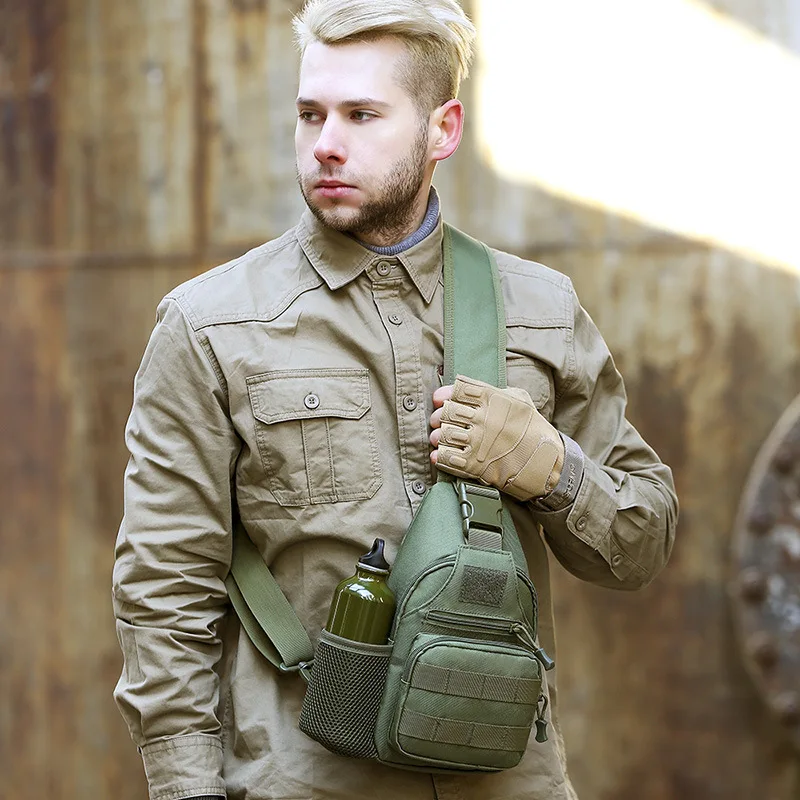 Tactical Sling Chest Bag for Men Cycling Army Milirary One Shoulder Bag Charging Outdoor Sports Leisure Chest Blosa