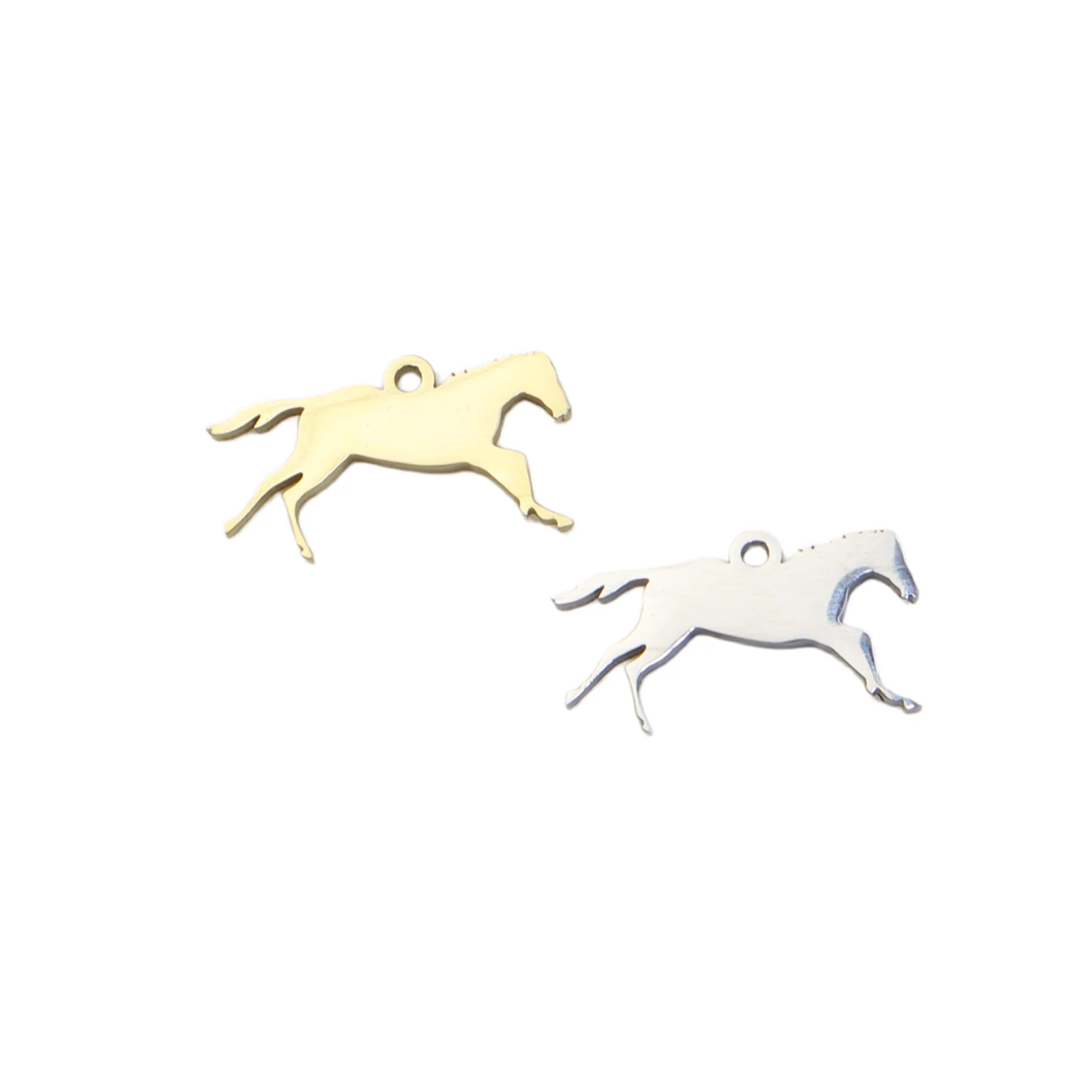 10pcs Stainless Steel Horse Fashion Jewelry Accessory DIY Handcraft Vacuum Plated Waterproof Antiallergic