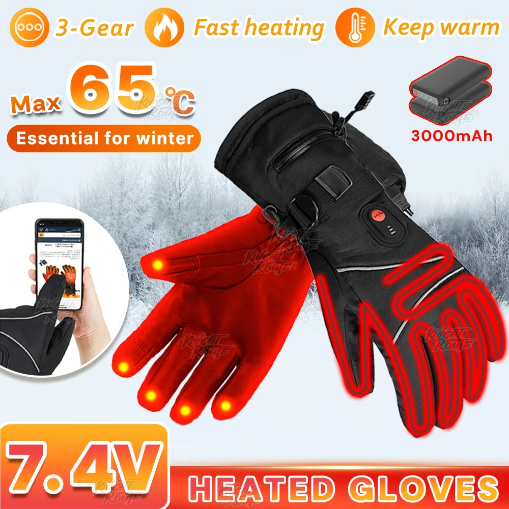 

Зимние перчатки с подогревом, мужские и женские сенсорные водонепроницаемые перчатки для катания на лыжах, теплые электрические лыжные перчатки с подогревом, кемпинг, рыбалка, поход