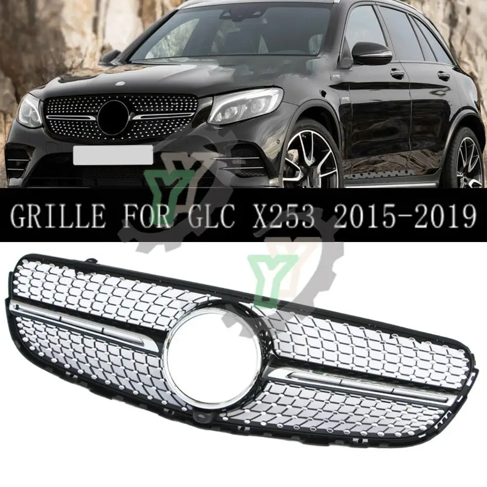 

2016 2017 2018 X253 Diamonds Grille Front Racing Grill For Mercedes-Benz GLC class W253 GLC200 GLC250 GLC300 GlC450 2015-2019