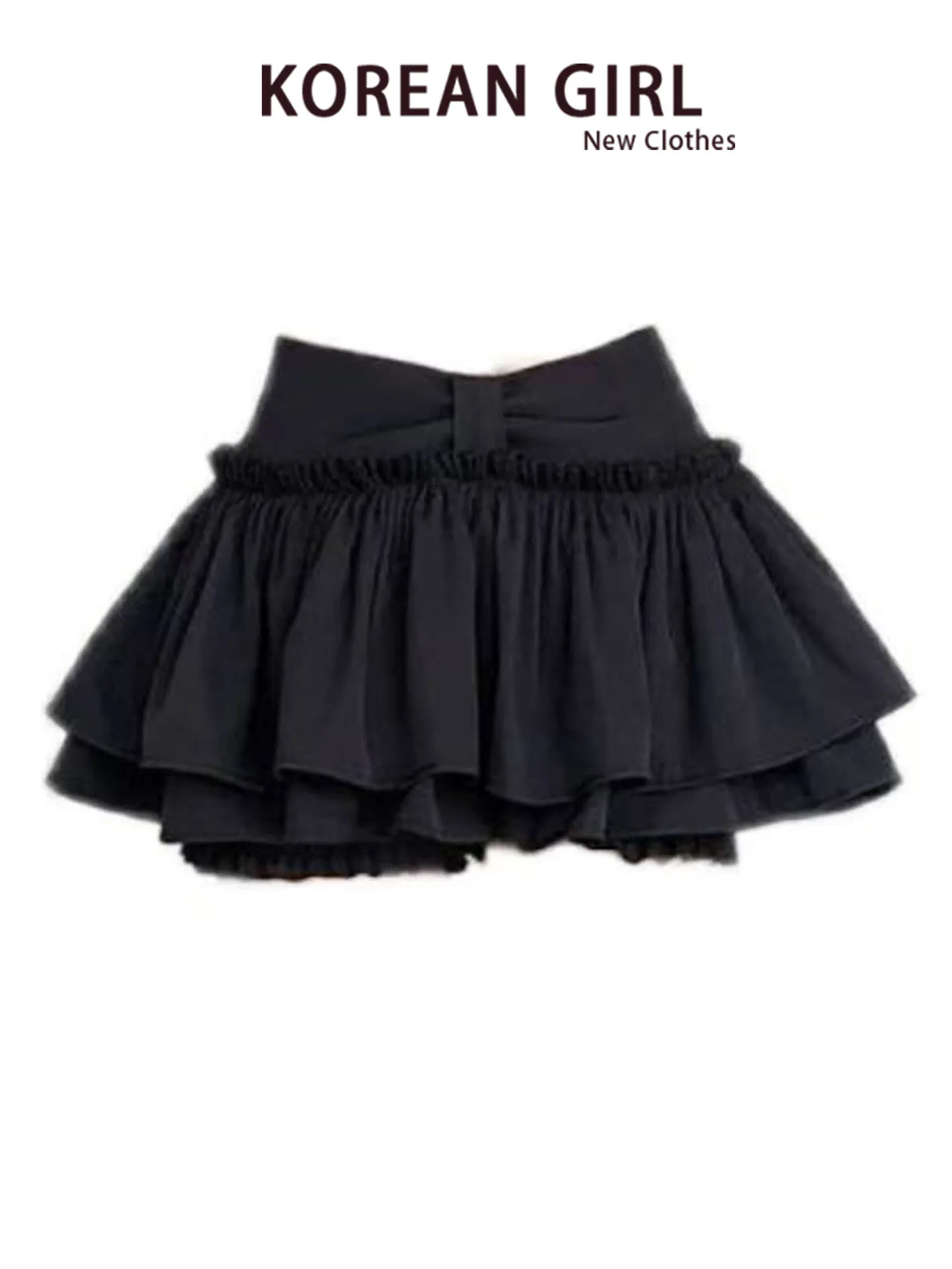 Stunning Black Puffy A-Line  Skirt for Women High Waist Slimming Cake Skirt Casual Breathable Skin-Friendly High Elasticity
